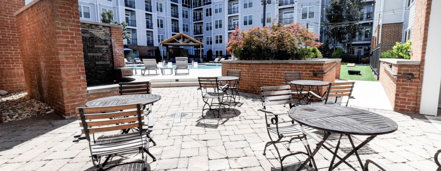 courtyard with tables and chairs